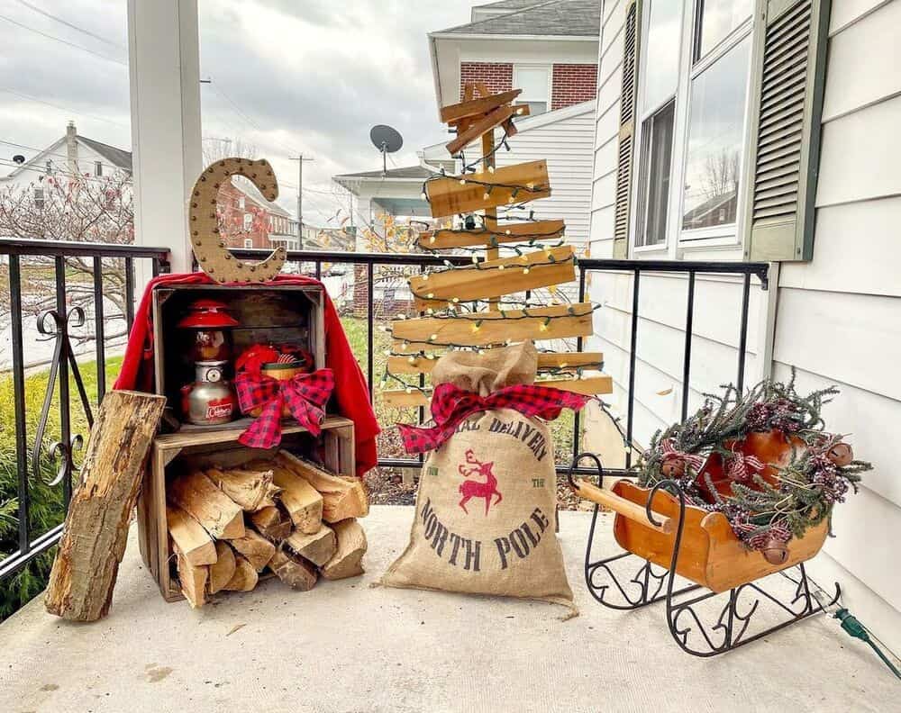 Personalize Your Porch with a Rustic Christmas Tree