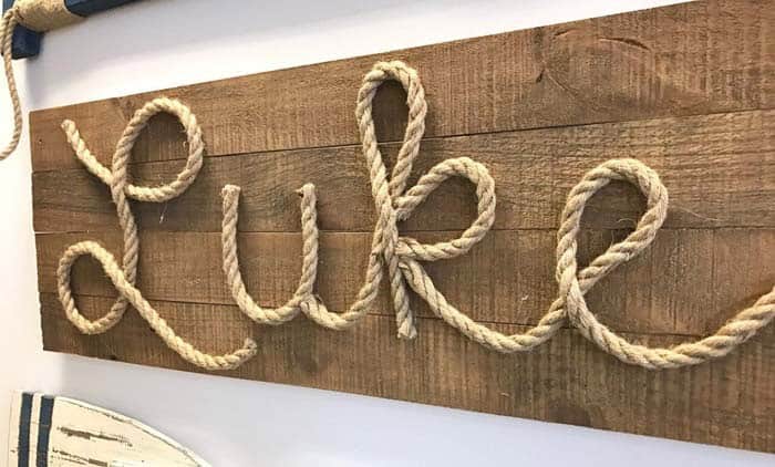 Use Rope for a Hand Lettered Sign