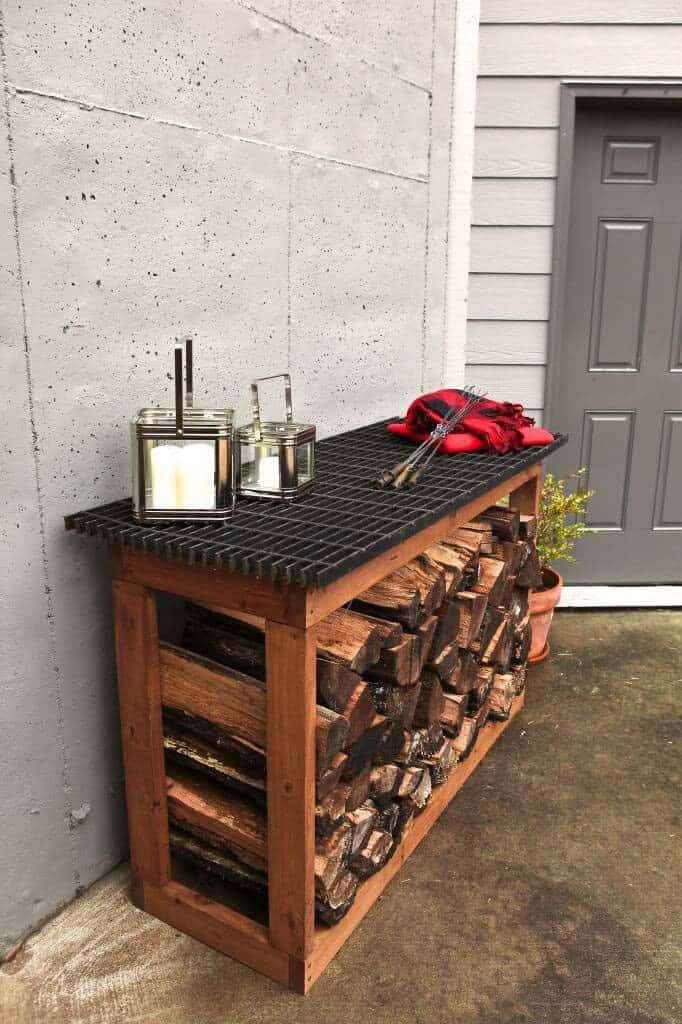 Add Countertop to Firewood Storage Rack