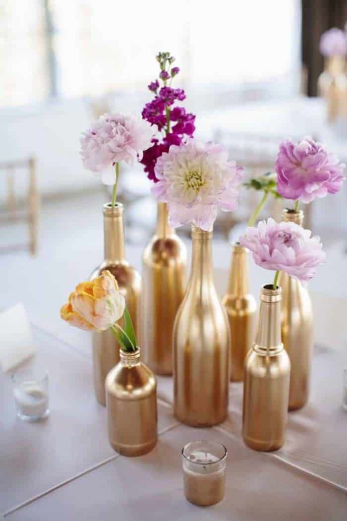 Give Wine Bottles A Metallic Makeover