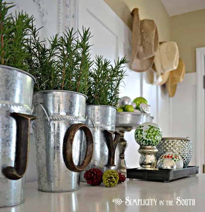 Add a Country-Chic Feel with Galvanized Silver Buckets