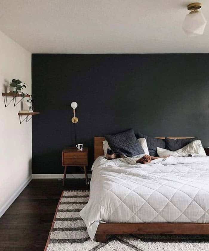 Deepen Your Bedroom with a Black Accent Wall