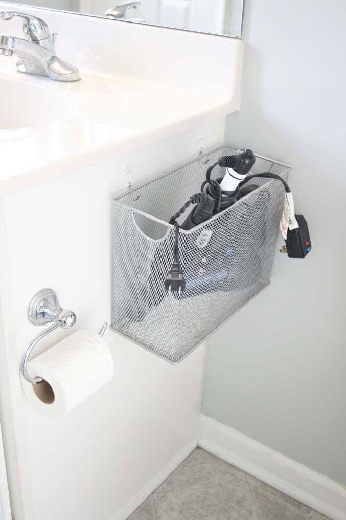 Add Charm to Your Bathroom with a Side Sink Wire Basket