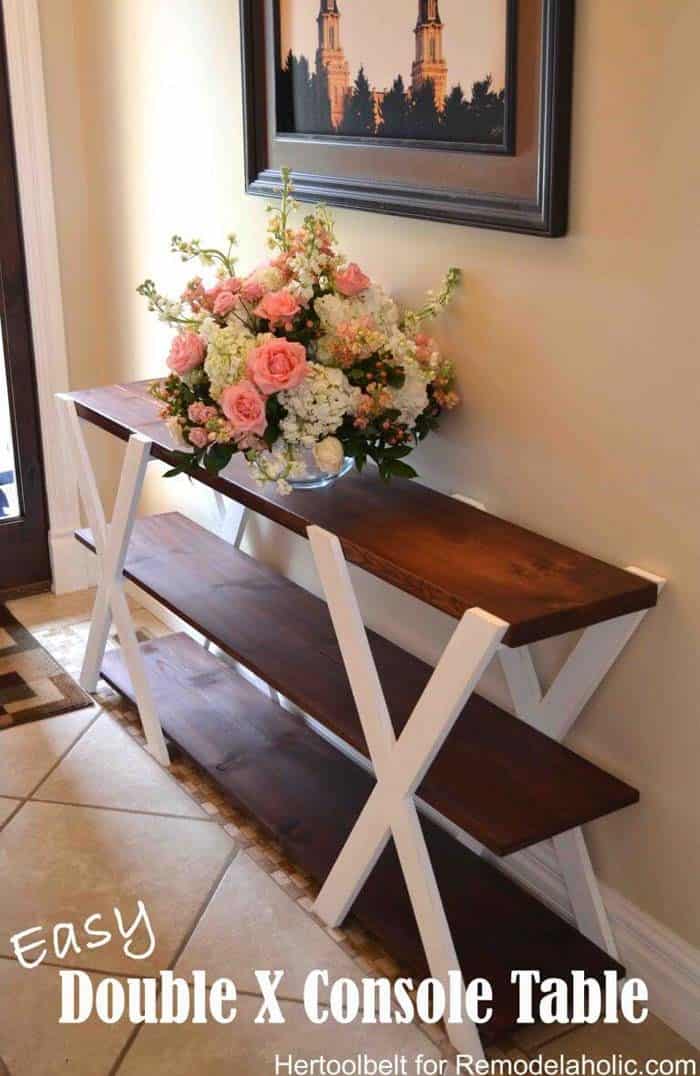 Simple Rustic Console Table with Ample Storage Space