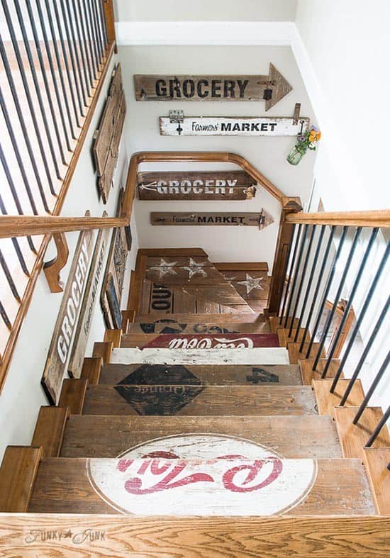 Upcycle Wooden Crates into Rustic Staircase Decor