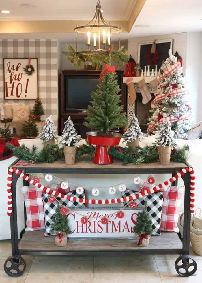 Elevate Christmas Cart Decor with Buffalo Check