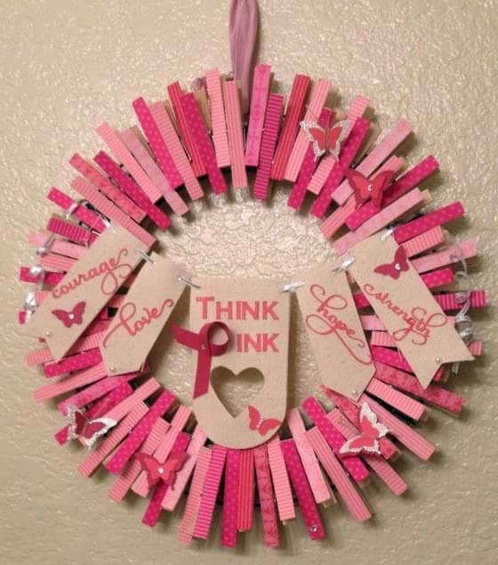 Make a Statement with a Pink Clothespin Wreath