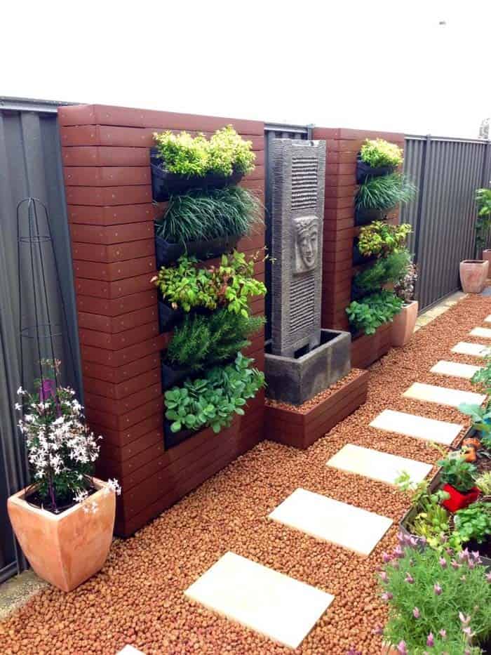 Two Vertical Gardens In Flower Pots