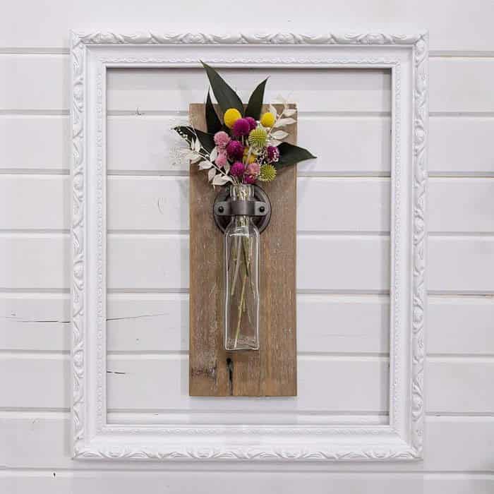 Stand Out with a Framed Hanging Bottle Flower Vase Wall Art