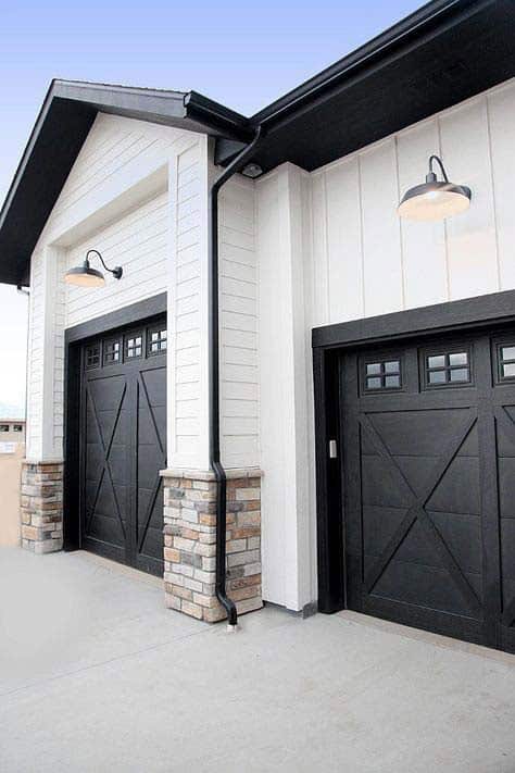 All Black Carriage Style Garage Doors