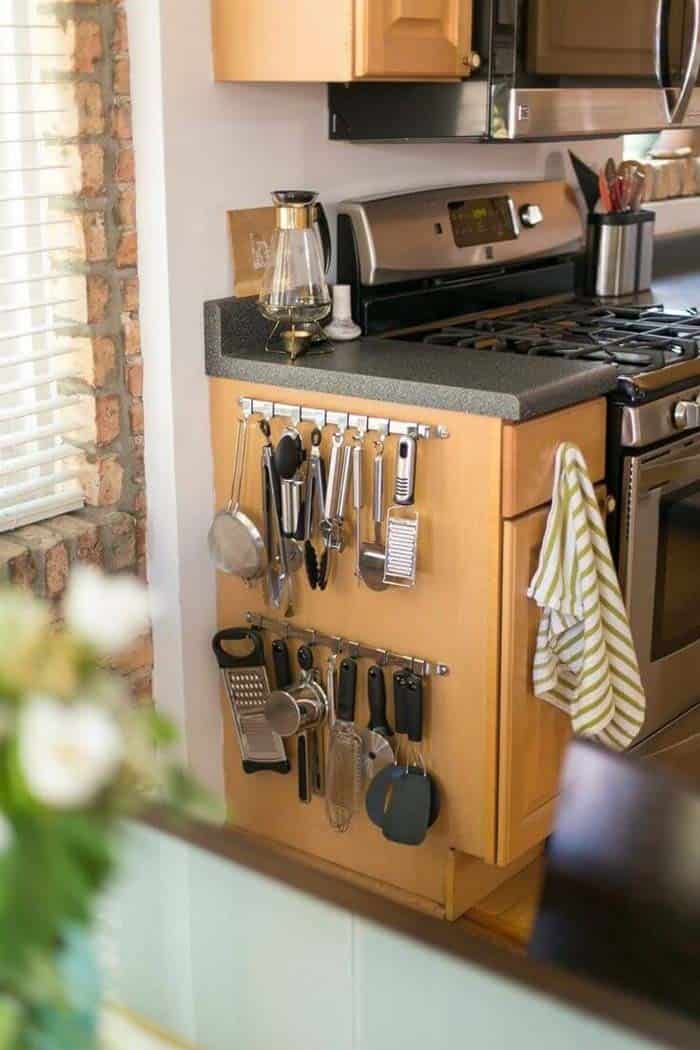 Cleverly Organize Cooking Accessories with a Hanging Display