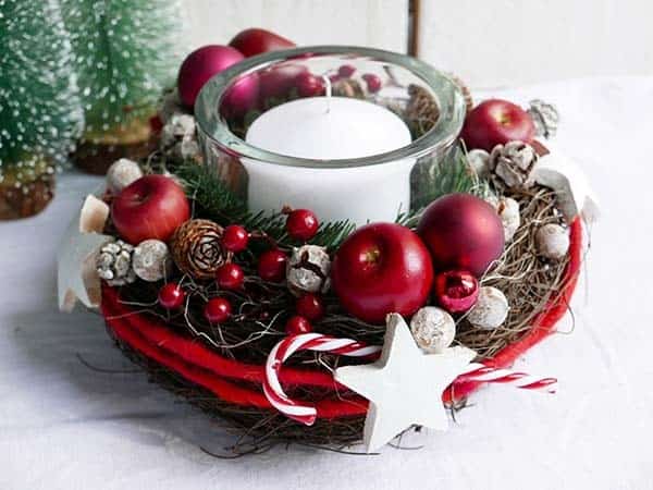 Create a Candle Centerpiece with Classic Christmas Decor