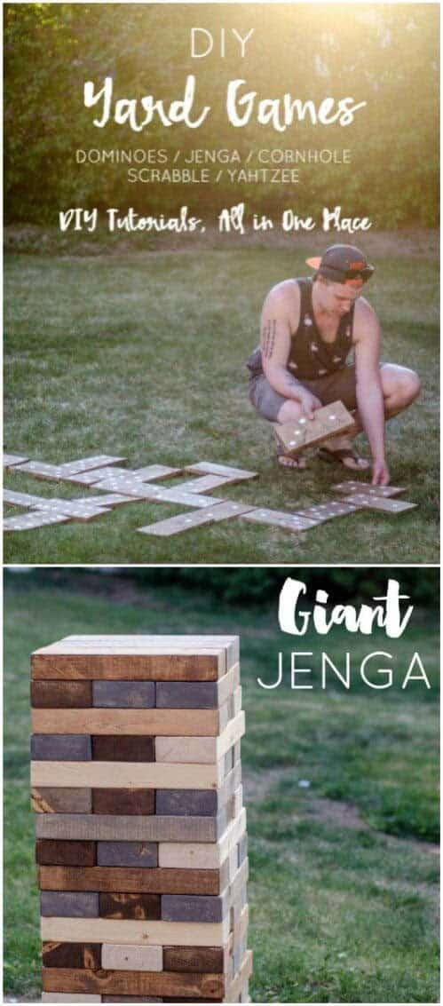 Easy DIY Backyard Jenga