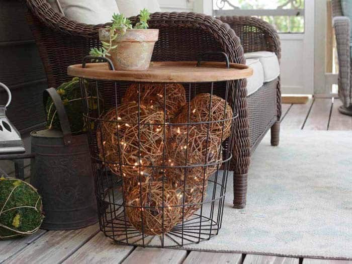 Brighten Your Porch with DIY Grapevine Balls and String Lights