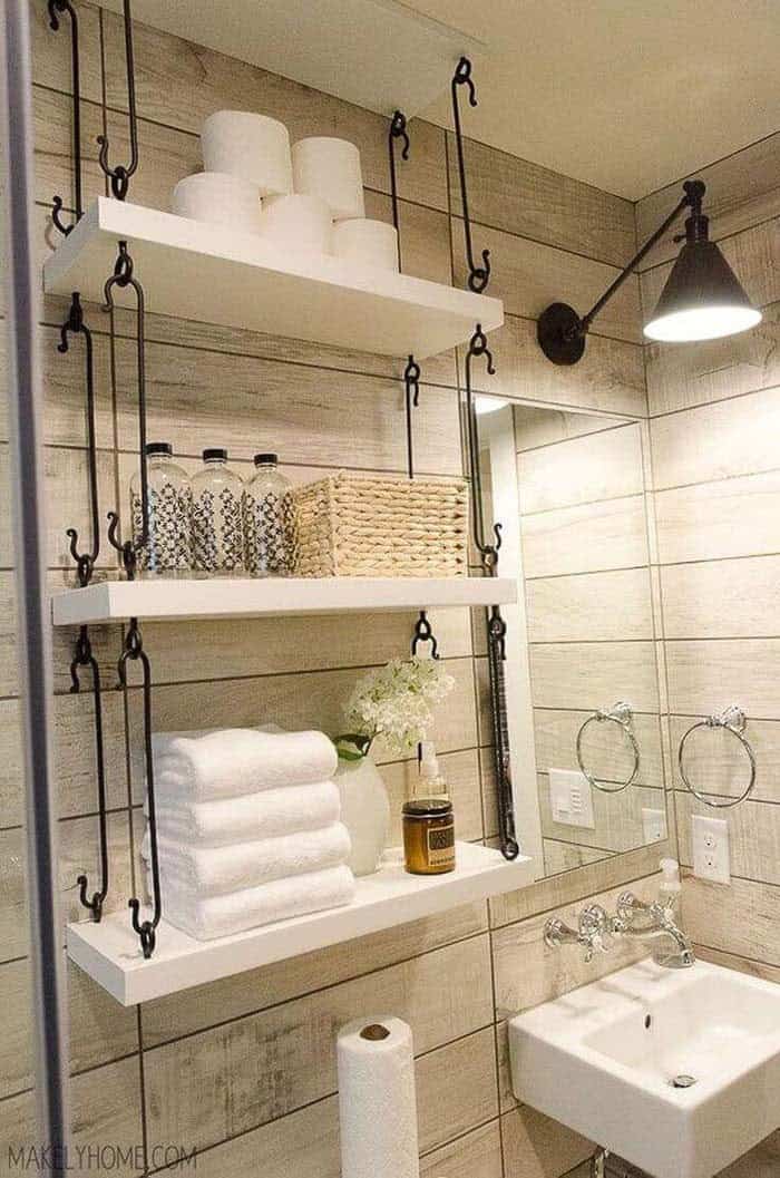 Cottage Industrial Hanging Shelves