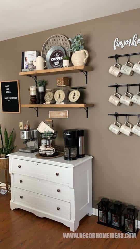 Incorporate Antique Pieces into Your Coffee Bar