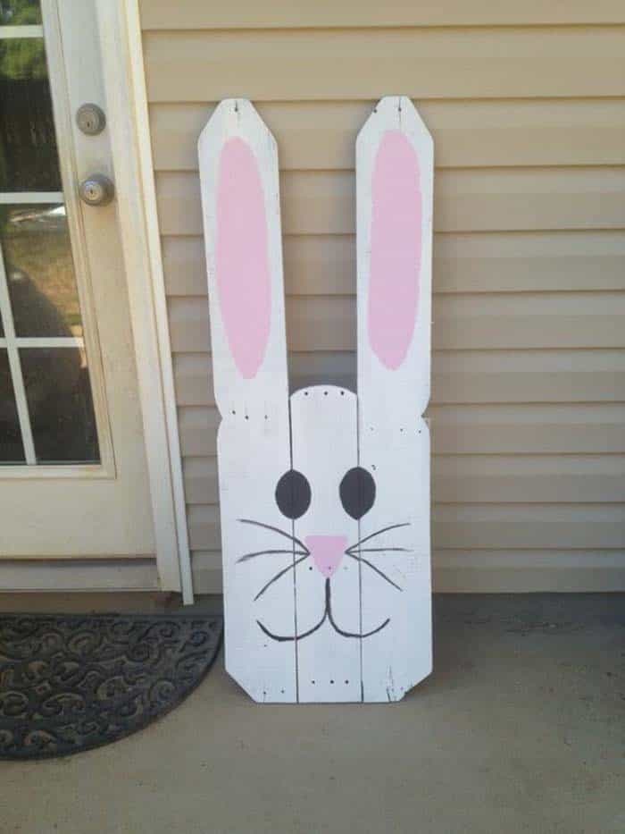 Turn a Fence Picket into an Easter Bunny