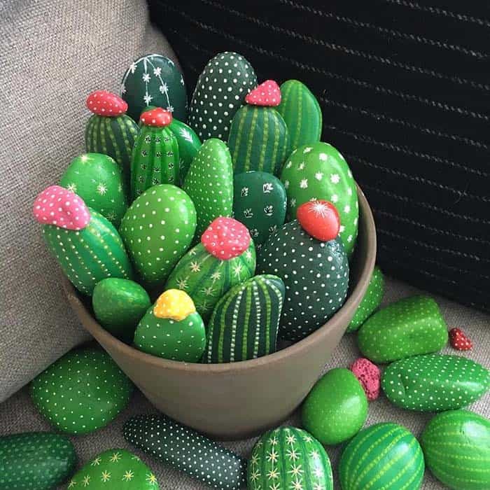 Cactus Painted Rock Ideas