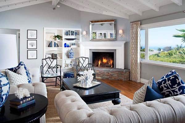 Make Your Home Feel Airy with a Corner Fireplace