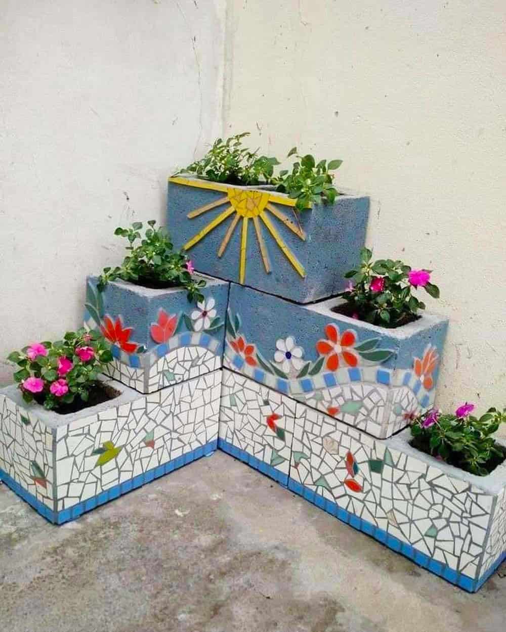 Mosaic Planter Steps