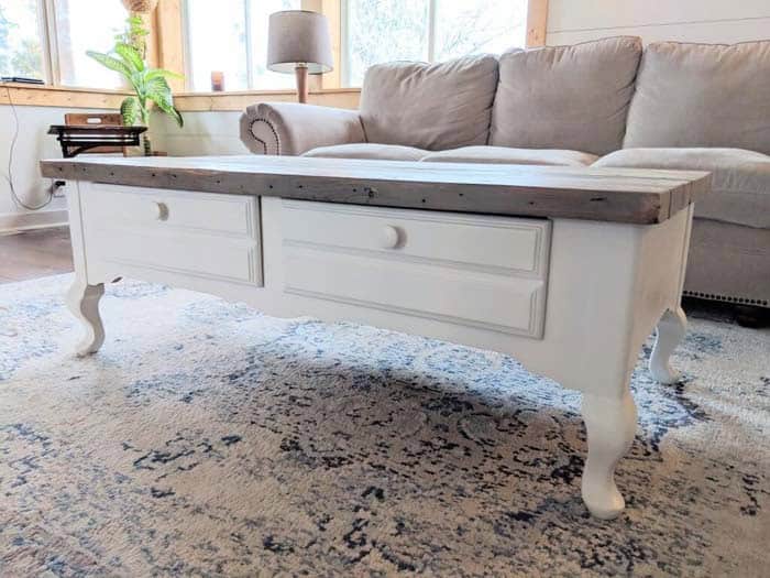 Get Instant Cozy Look with a Vintage Distressed Coffee Table