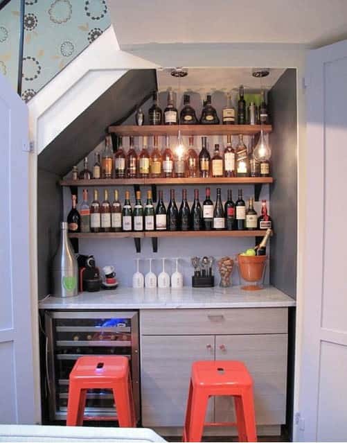 Transform Your Closet into a Mini Bar