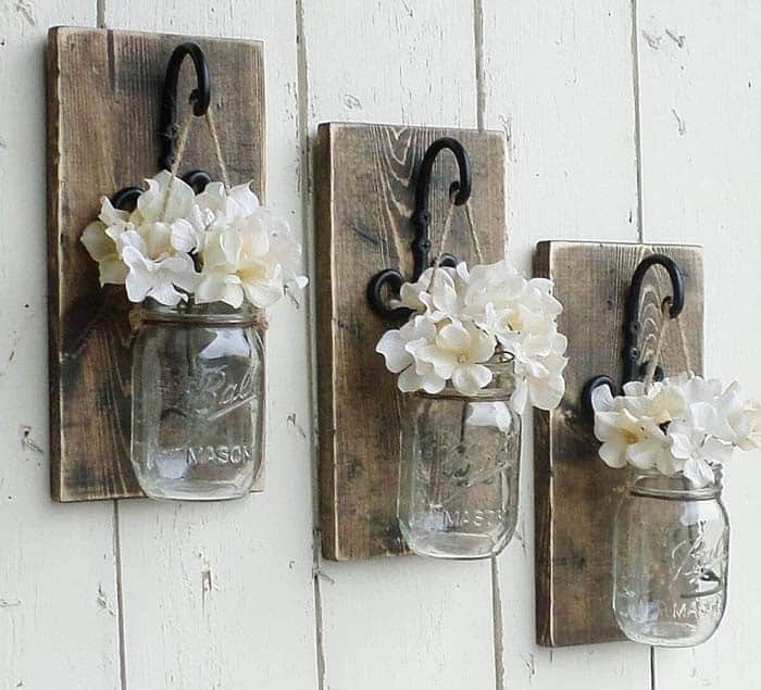 DIY Hanging Mason Jar Vases