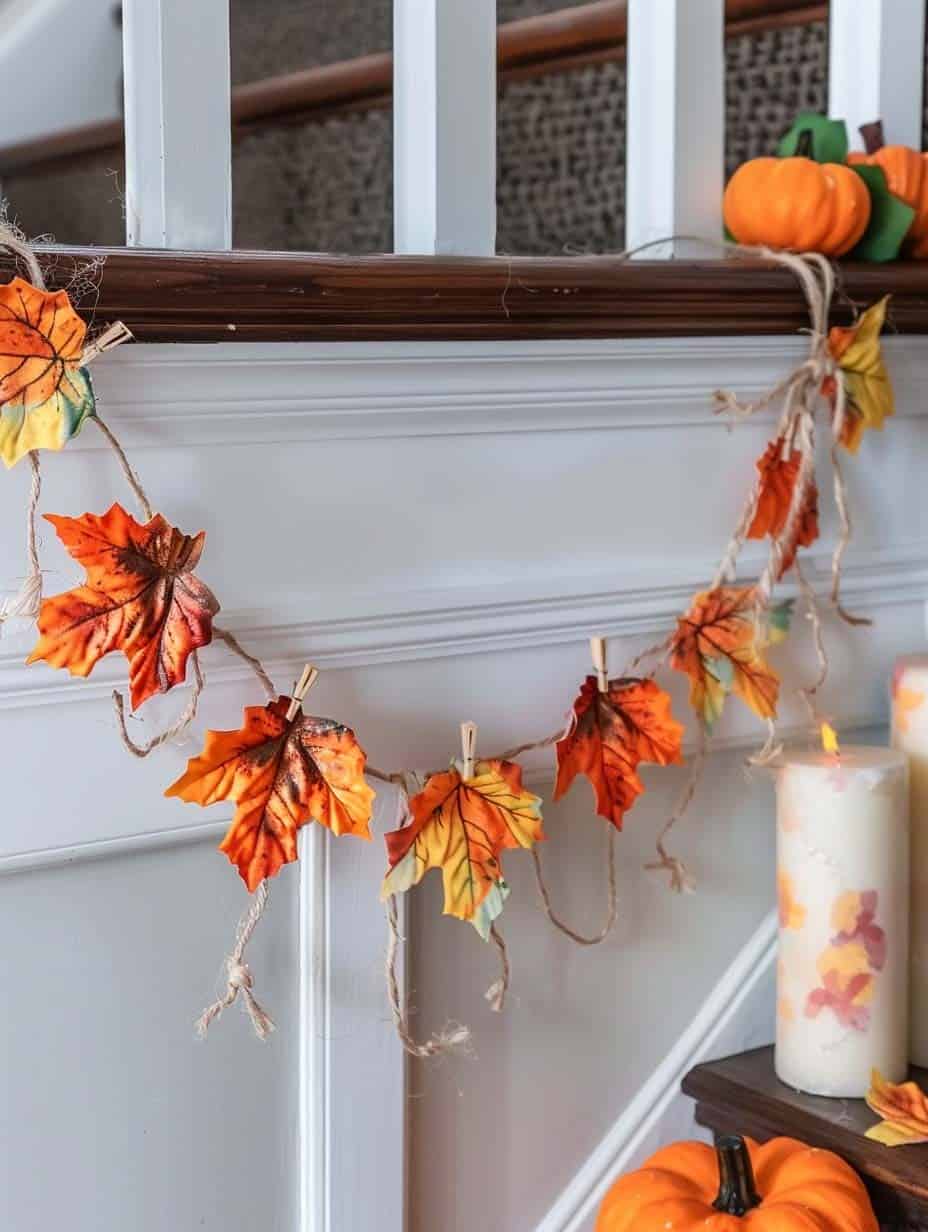 Cozy Autumn Staircase Garland