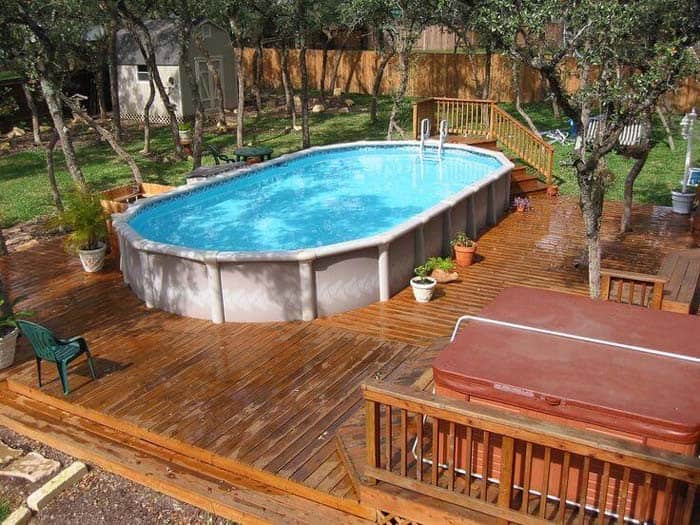 Add Character to Backyard with Oval Above-Ground Pool