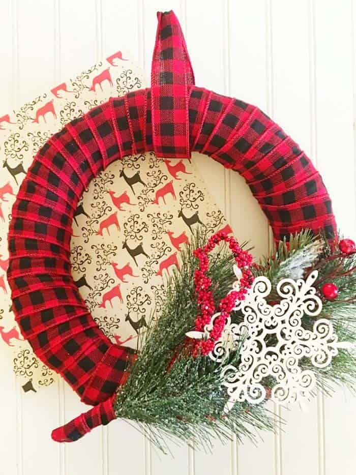 Elevate Your Door with a Buffalo Plaid Wreath