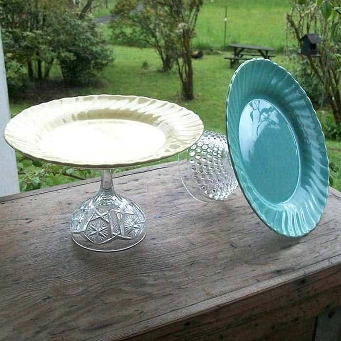 Make a Creative Cake Stand with Wine Goblets and Plates