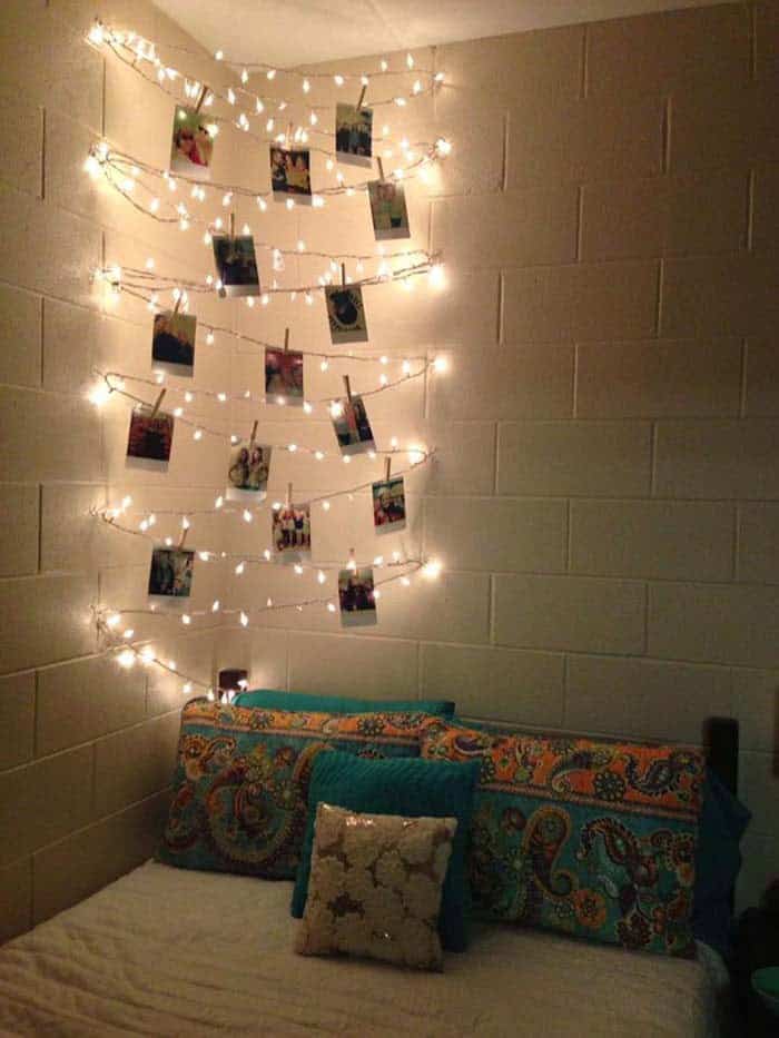 Fairy Light Photo Display for Dorm Room