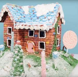 Add an Aqua Roof to a Two-Storey Gingerbread House