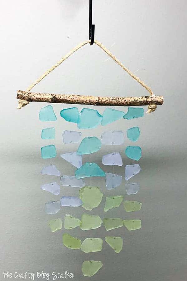 Sea Glass And Drift Wood Wind Chime