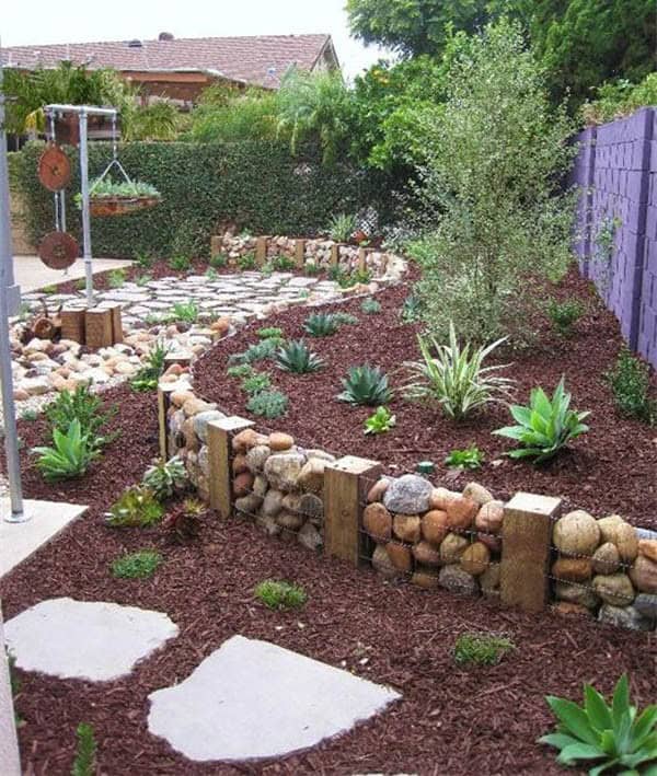 Adorn a Modern Garden with a Rustic Stone Edging