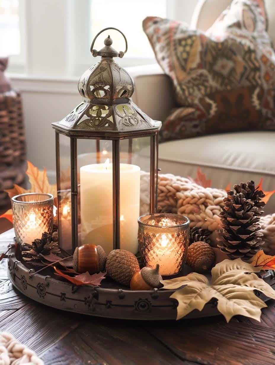 Rustic Lantern Candle Display