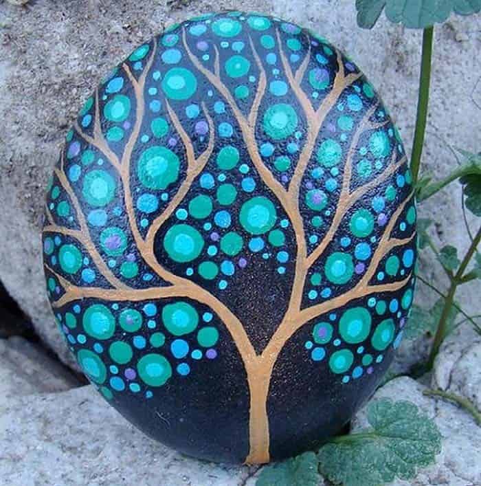 Turquoise Painted Rocks