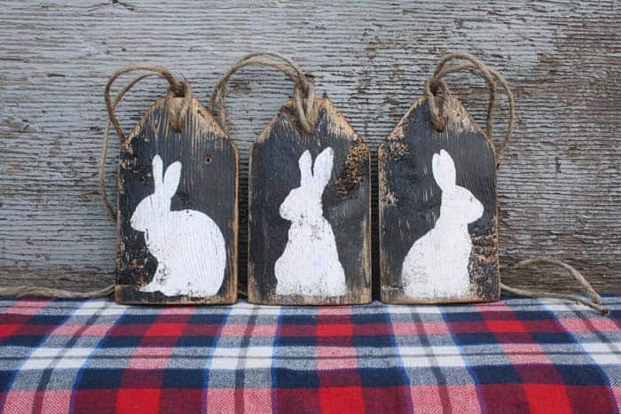 Weathered Look Farmhouse Rabbit Tags