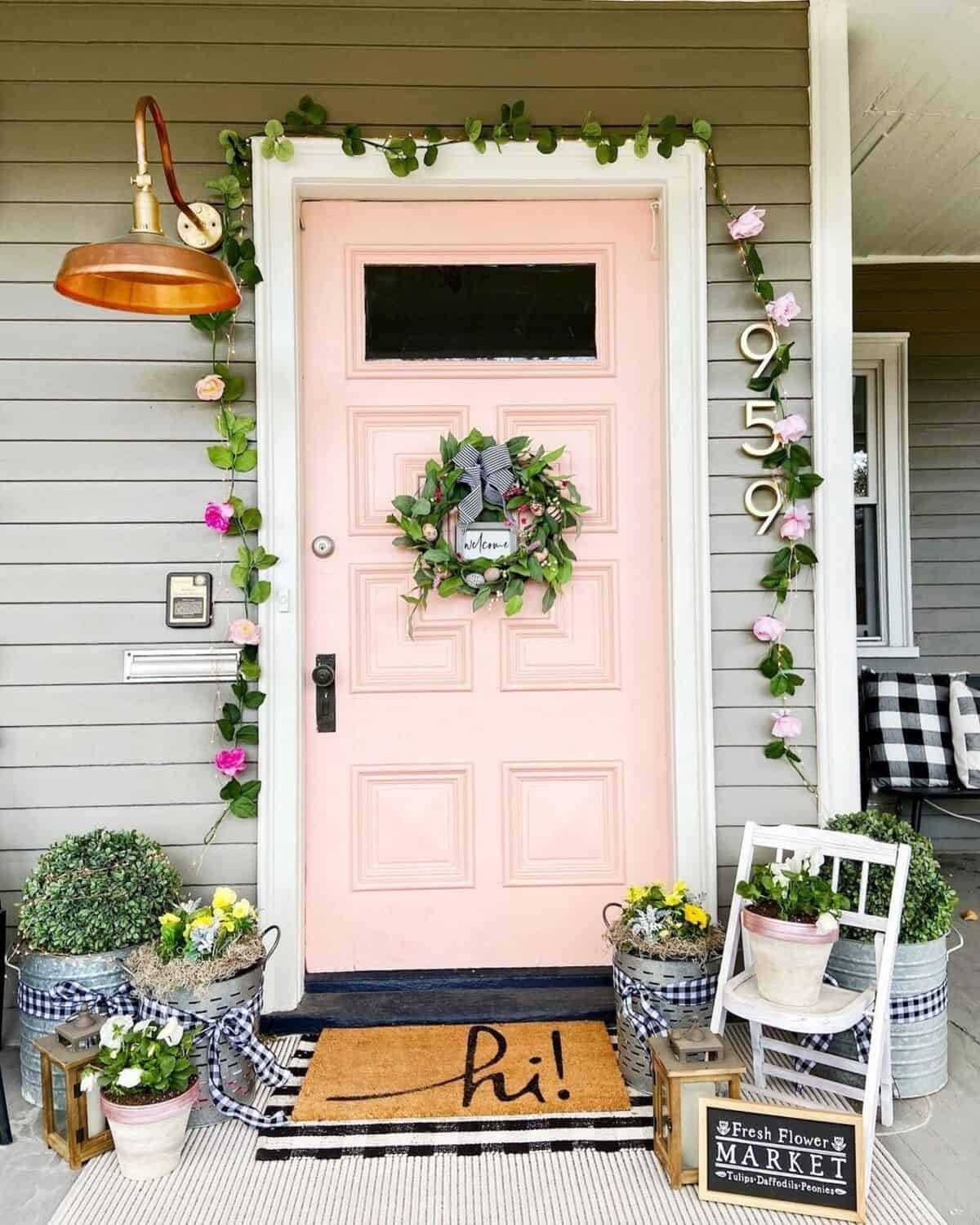 Farmhouse-inspired Front Door Decor