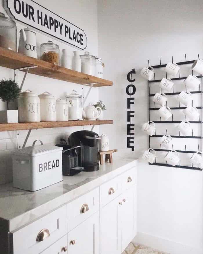 Our Happy Place Coffee Station and Mug Rack