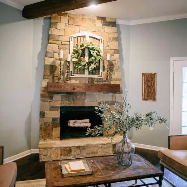 Personalize Your Corner Fireplace Mantel with Greenery