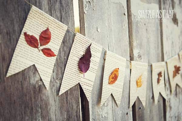 Add Character and Texture with a Fall Leaf Book Page Banner