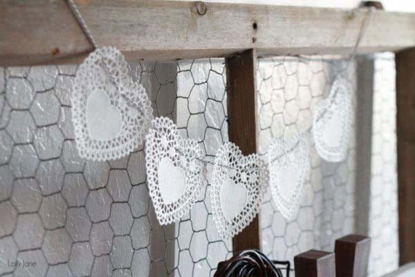 Craft a Valentine’s Day Display with Doilies and Twine