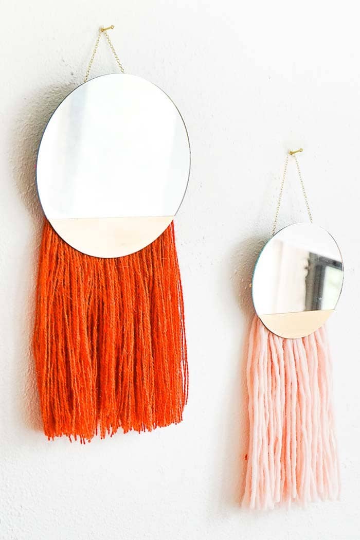 Mirror and String Wall Decor Tassels