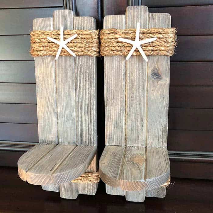 Rustic Coastal Sconces with Sea Star Accents