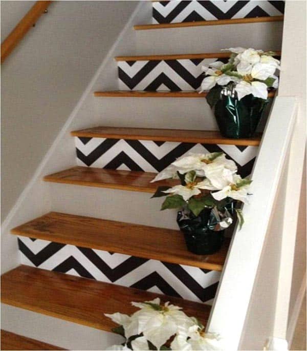 Give Your Staircase a Designer Look with Chevron Patterns