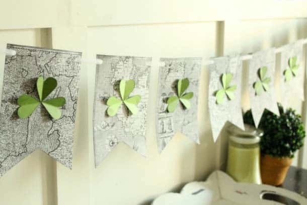 Make a Vintage Map Shamrock Garland