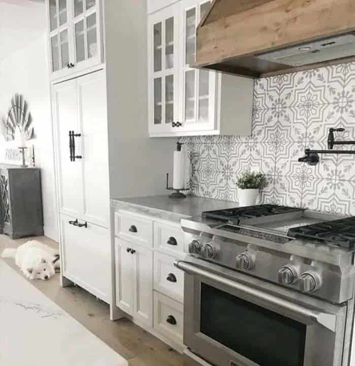 Patterned Tiles For An Exotic Rustic Backsplash