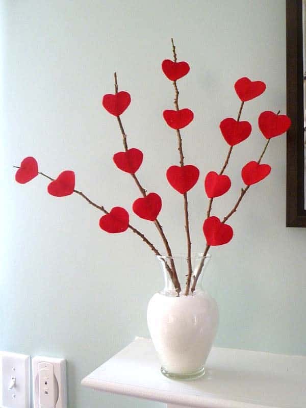 Make a Unique Valentine’s Tree with Twigs and Cut-Outs