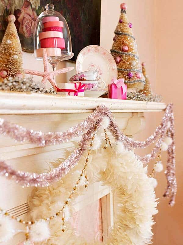 Blend Sparkling Strands For A Festive Mantel